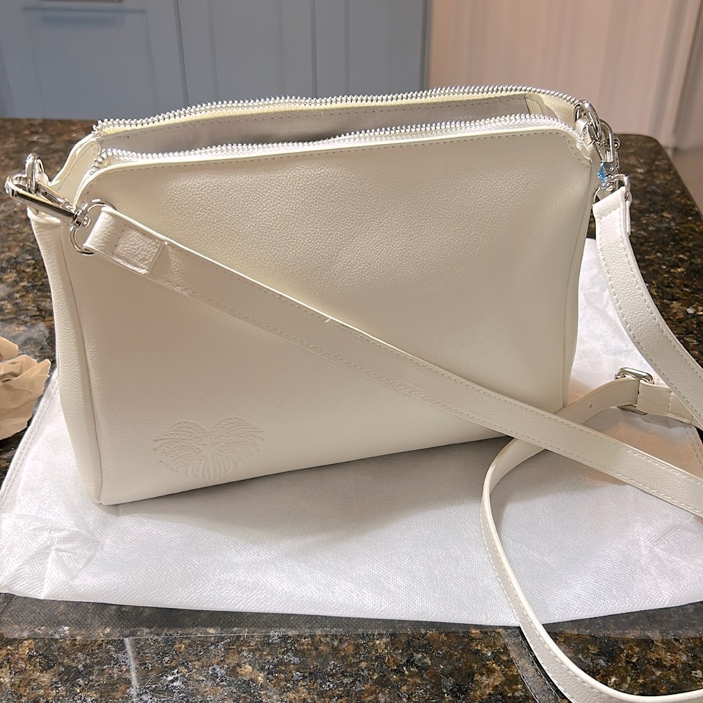 Off-White Rectangular, Crossbody Shoulder Bag, Zi… - image 4